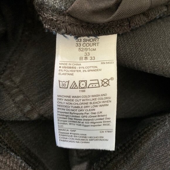 Gap Mid Rise Classic Straight Jeans in 360 Stretch Blue Black 33 / 16 - Picture 6 of 7